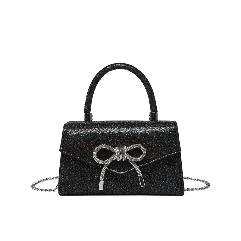 Bowknot Textured Square Handbag for Women - Image 9