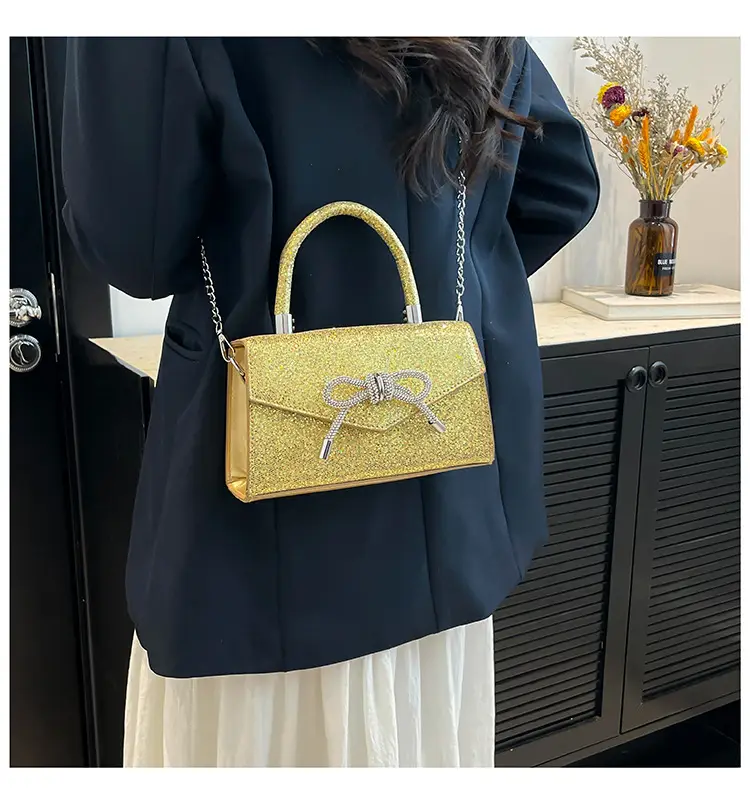 Bowknot Textured Square Handbag for Women — feature 13