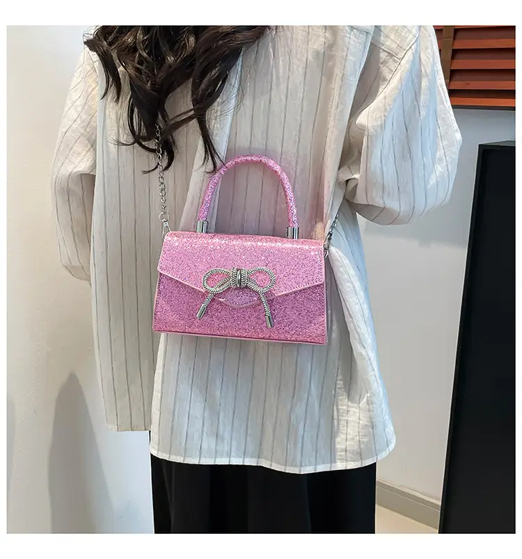 Bowknot Textured Square Handbag for Women — feature 15