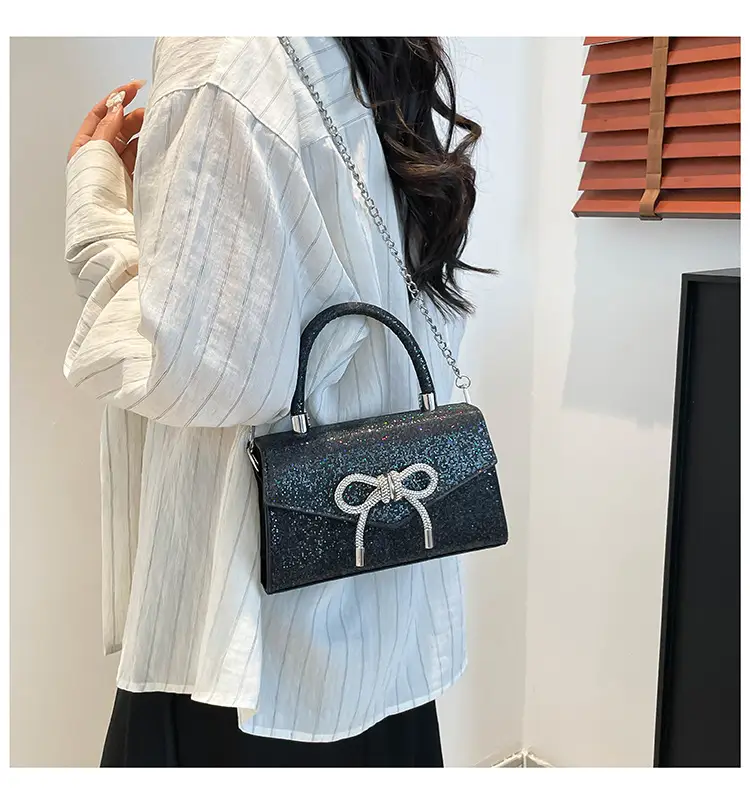 Bowknot Textured Square Handbag for Women — feature 17