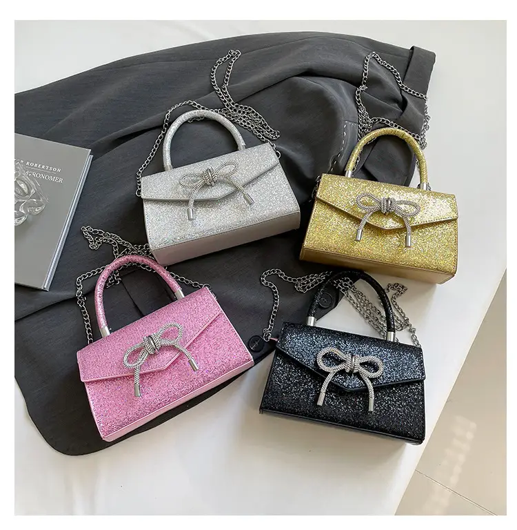 Bowknot Textured Square Handbag for Women — feature 7
