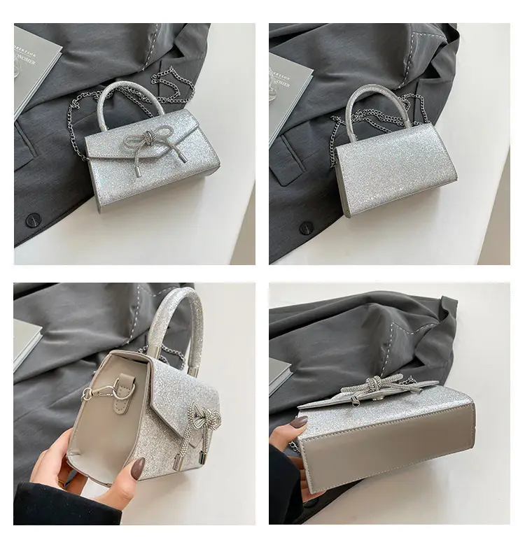 Bowknot Textured Square Handbag for Women — feature 8
