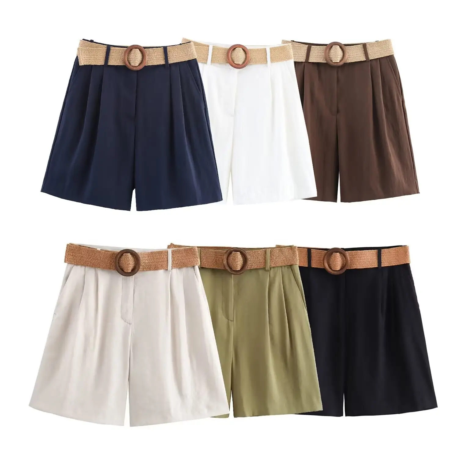 Women's Bermuda Shorts with Belt 2025 Summer - Image 12