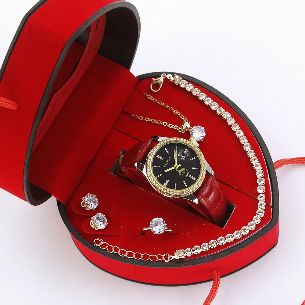 High-Looking Women's Quartz Watch Set in Red Gift Box - Image 8