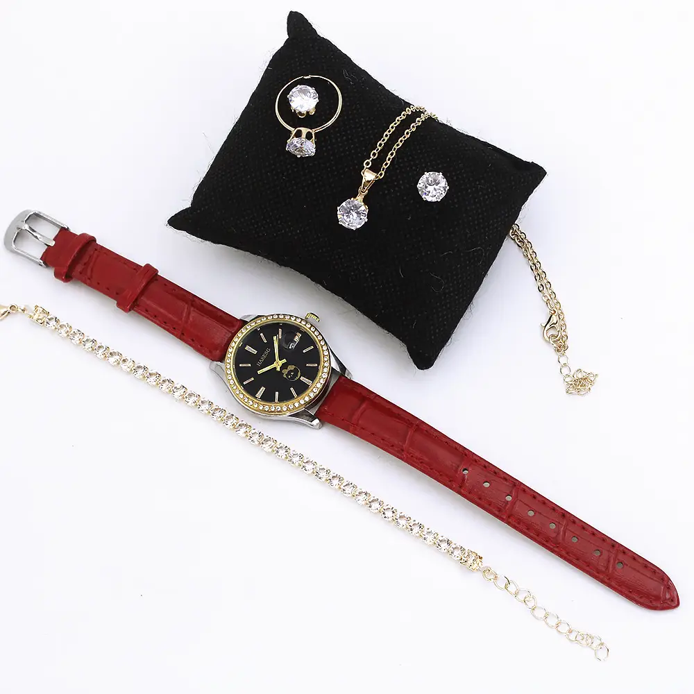 High-Looking Women's Quartz Watch Set in Red Gift Box — feature 17