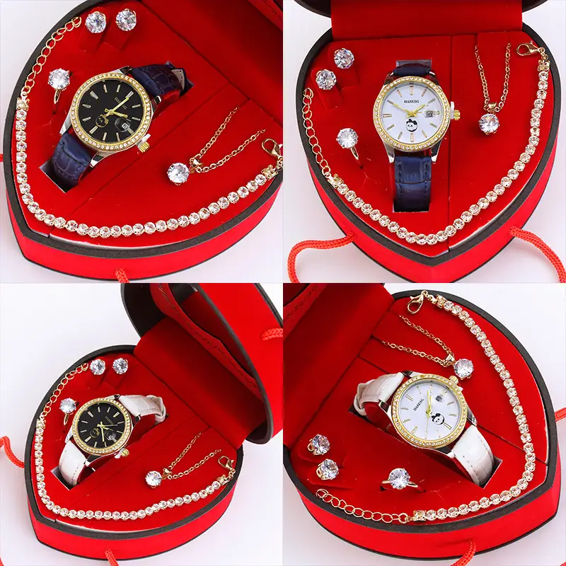High-Looking Women's Quartz Watch Set in Red Gift Box — feature 4