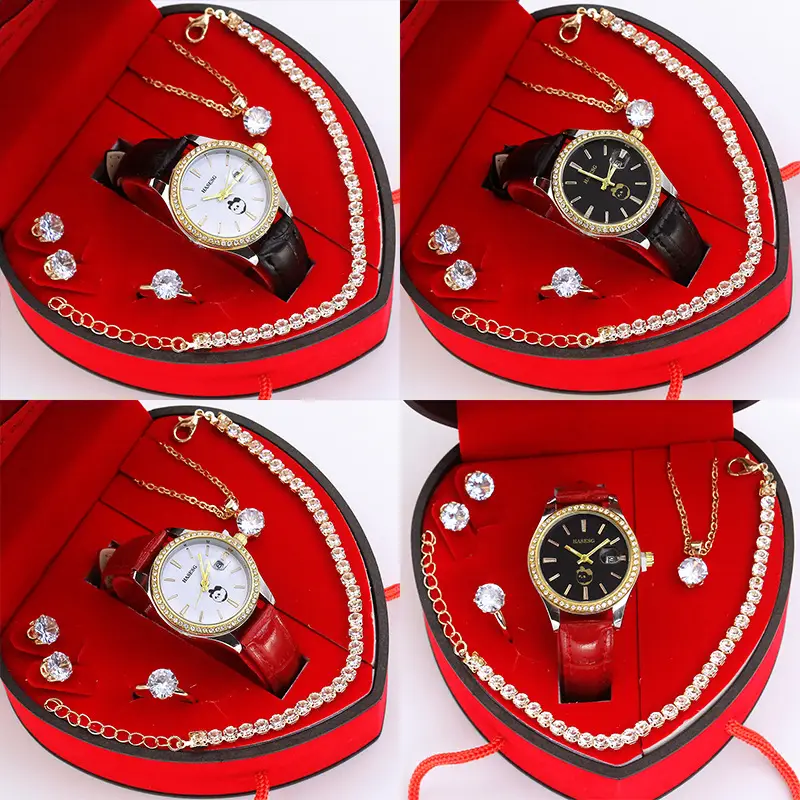 High-Looking Women's Quartz Watch Set in Red Gift Box — feature 6