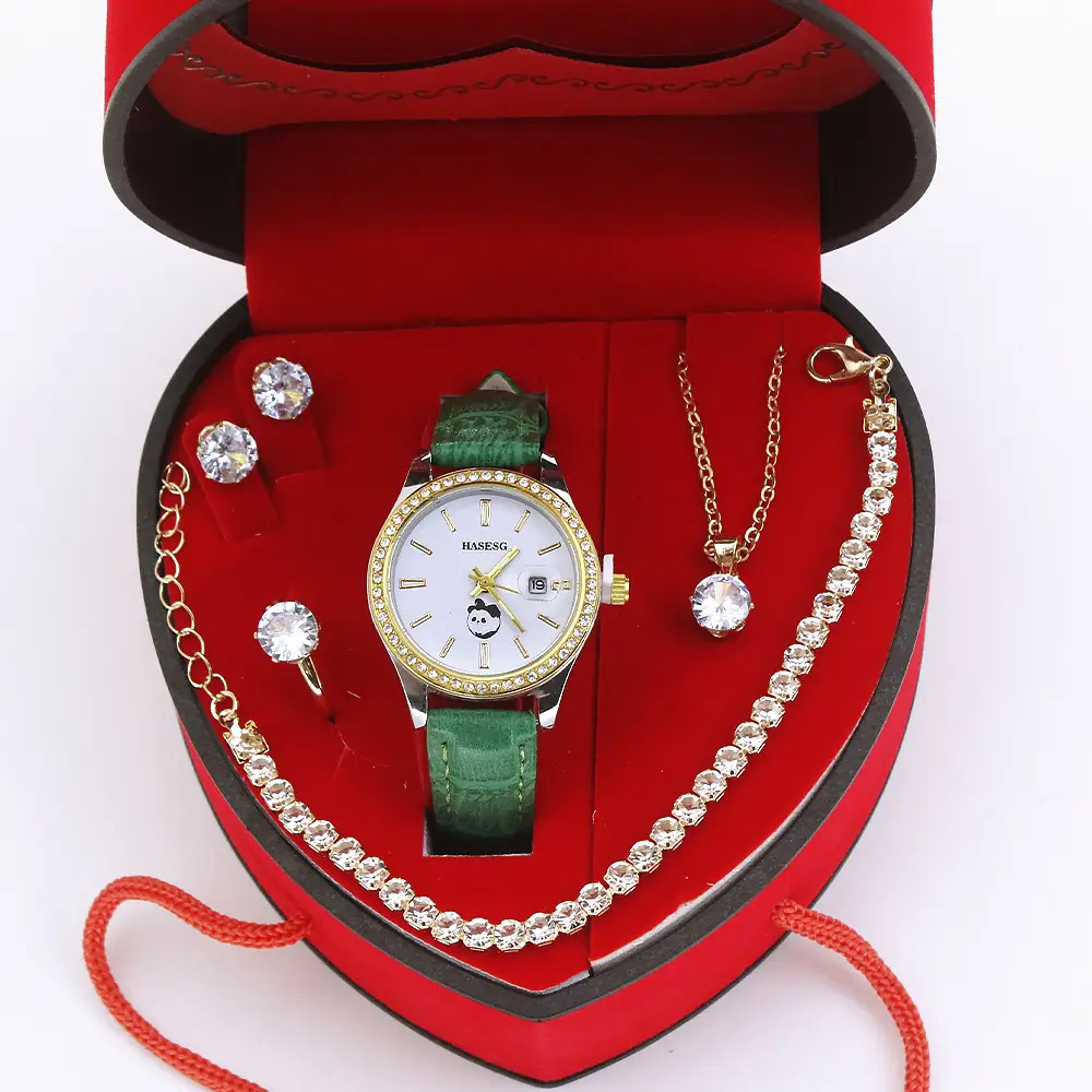 High-Looking Women's Quartz Watch Set in Red Gift Box — feature 7