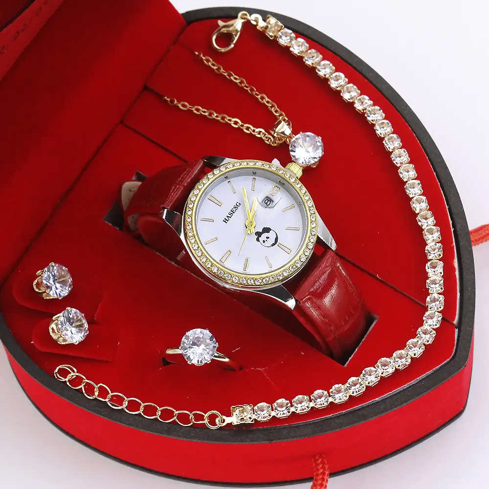 High-Looking Women's Quartz Watch Set in Red Gift Box - Image 2