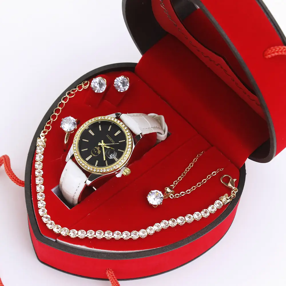 High-Looking Women's Quartz Watch Set in Red Gift Box — feature 9