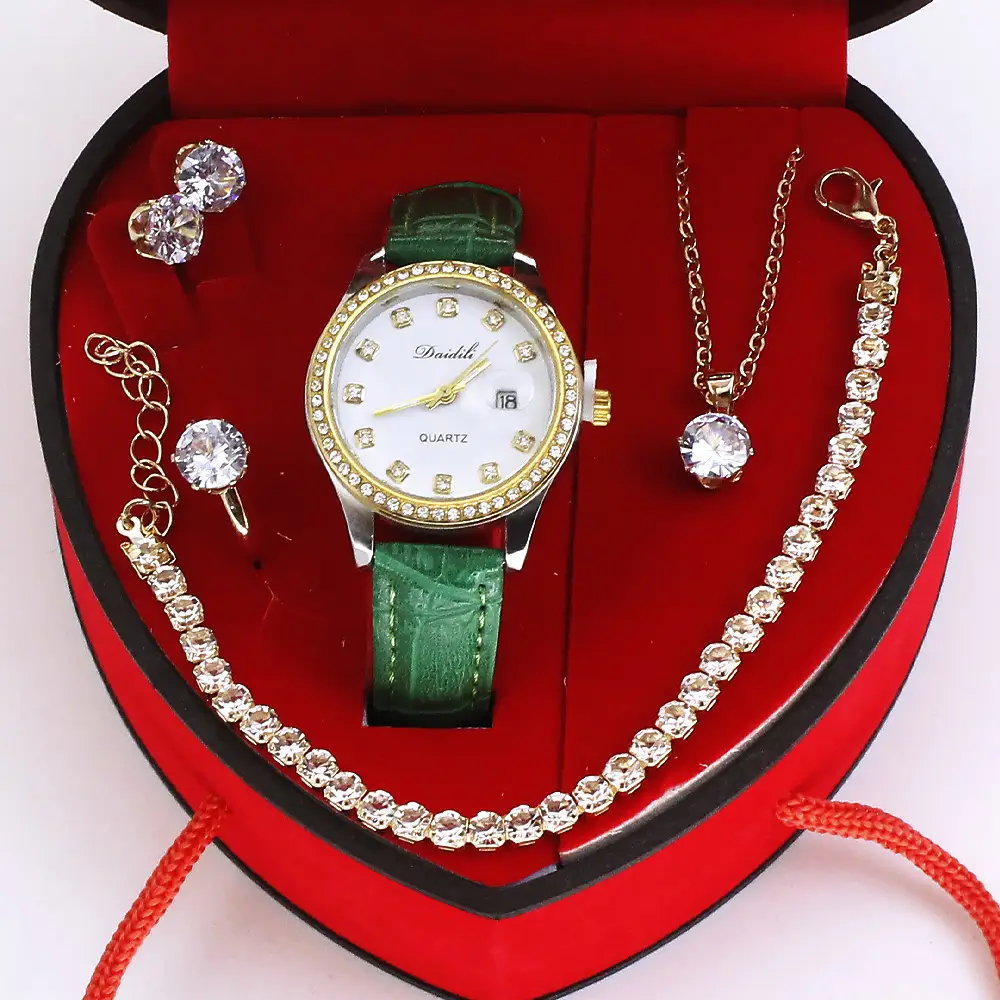 Ladies High-End Quartz Watch with Crystal Earrings & Necklace Set — feature 20