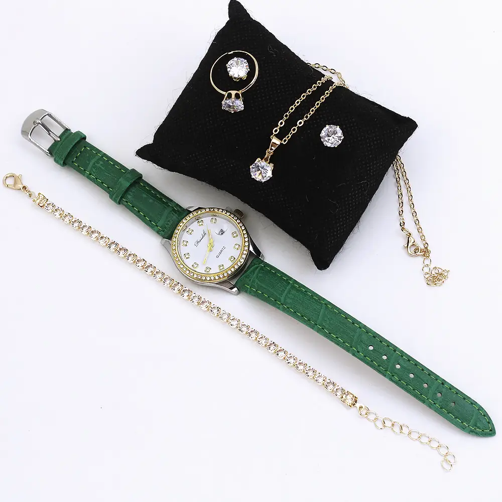Ladies High-End Quartz Watch with Crystal Earrings & Necklace Set — feature 26