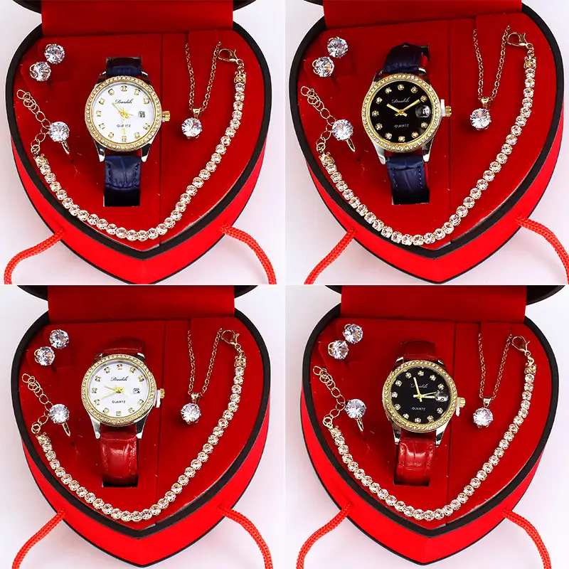 Ladies High-End Quartz Watch with Crystal Earrings & Necklace Set — feature 5