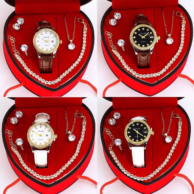 Ladies High-End Quartz Watch with Crystal Earrings & Necklace Set — feature 7
