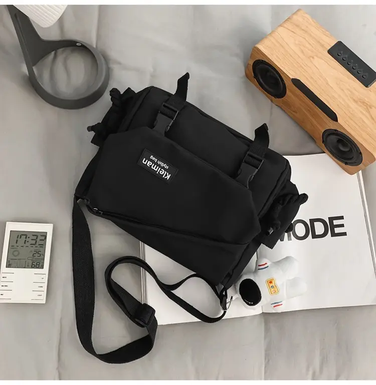 Men's Black Crossbody Bag Large Capacity Japanese Casual Style — feature 13