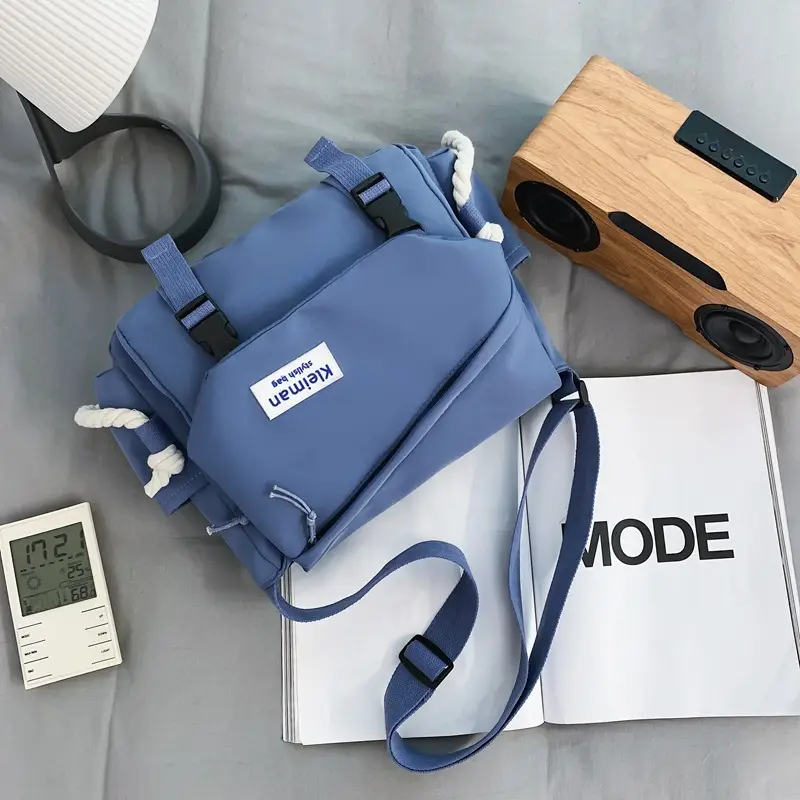 Men's Black Crossbody Bag Large Capacity Japanese Casual Style - Image 3