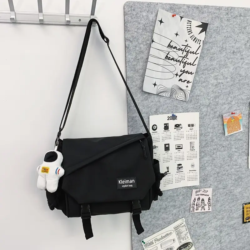 Men's Black Crossbody Bag Large Capacity Japanese Casual Style - Image 5
