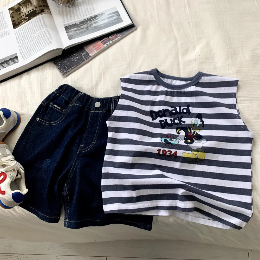 Striped Cartoon Vest for Boys 2025 Summer — feature 2