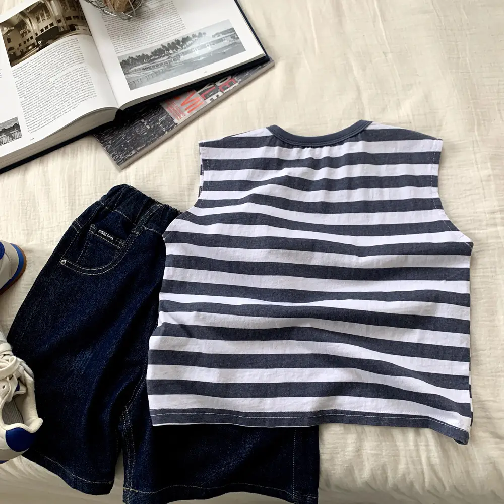 Striped Cartoon Vest for Boys 2025 Summer — feature 7
