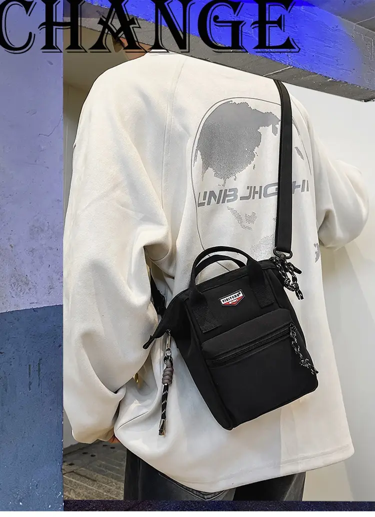 Fashionable Textured Shoulder Bag for Men Women Travel Mobile Baby Bag — feature 1