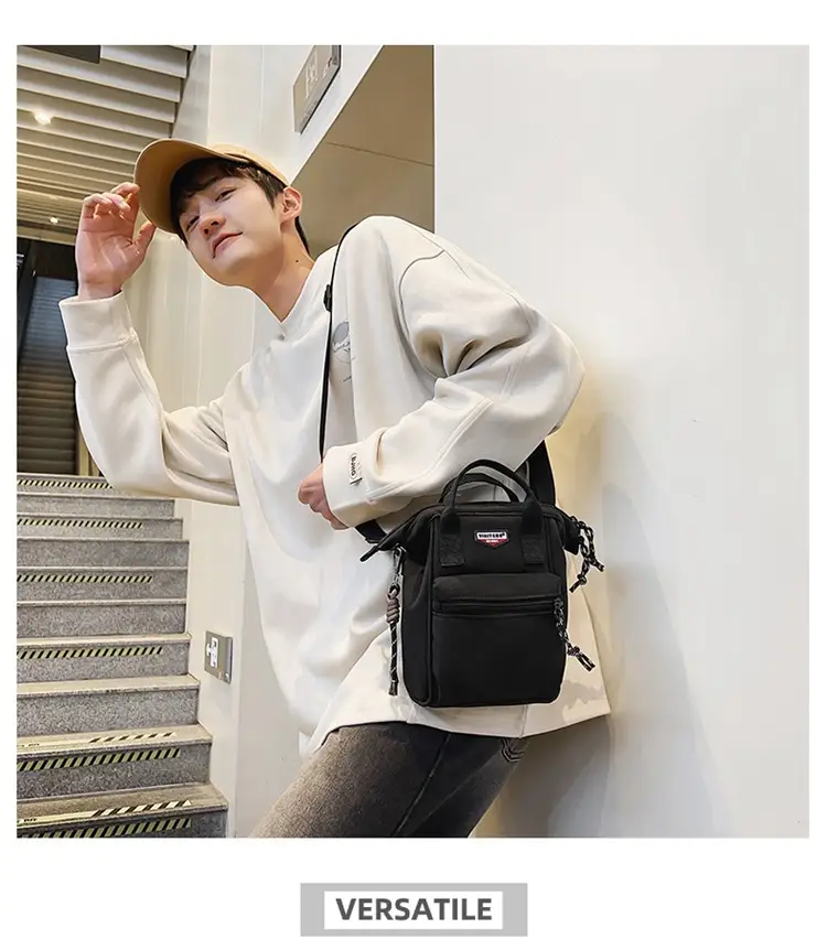 Fashionable Textured Shoulder Bag for Men Women Travel Mobile Baby Bag — feature 10