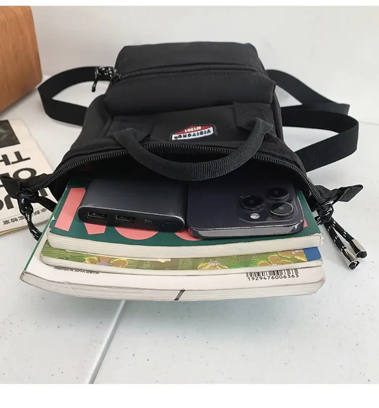 Fashionable Textured Shoulder Bag for Men Women Travel Mobile Baby Bag — feature 35