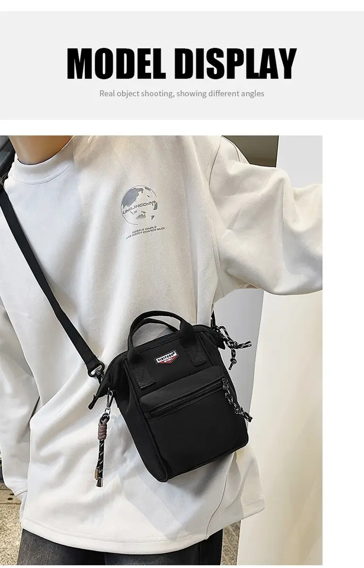 Fashionable Textured Shoulder Bag for Men Women Travel Mobile Baby Bag — feature 8