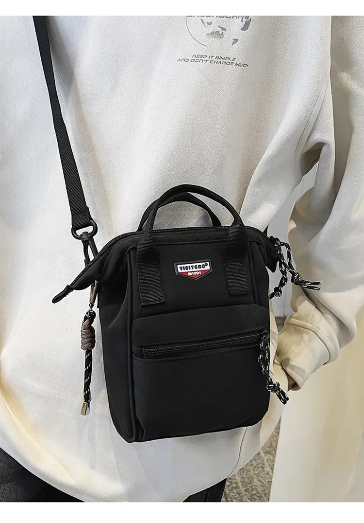Fashionable Textured Shoulder Bag for Men Women Travel Mobile Baby Bag — feature 9
