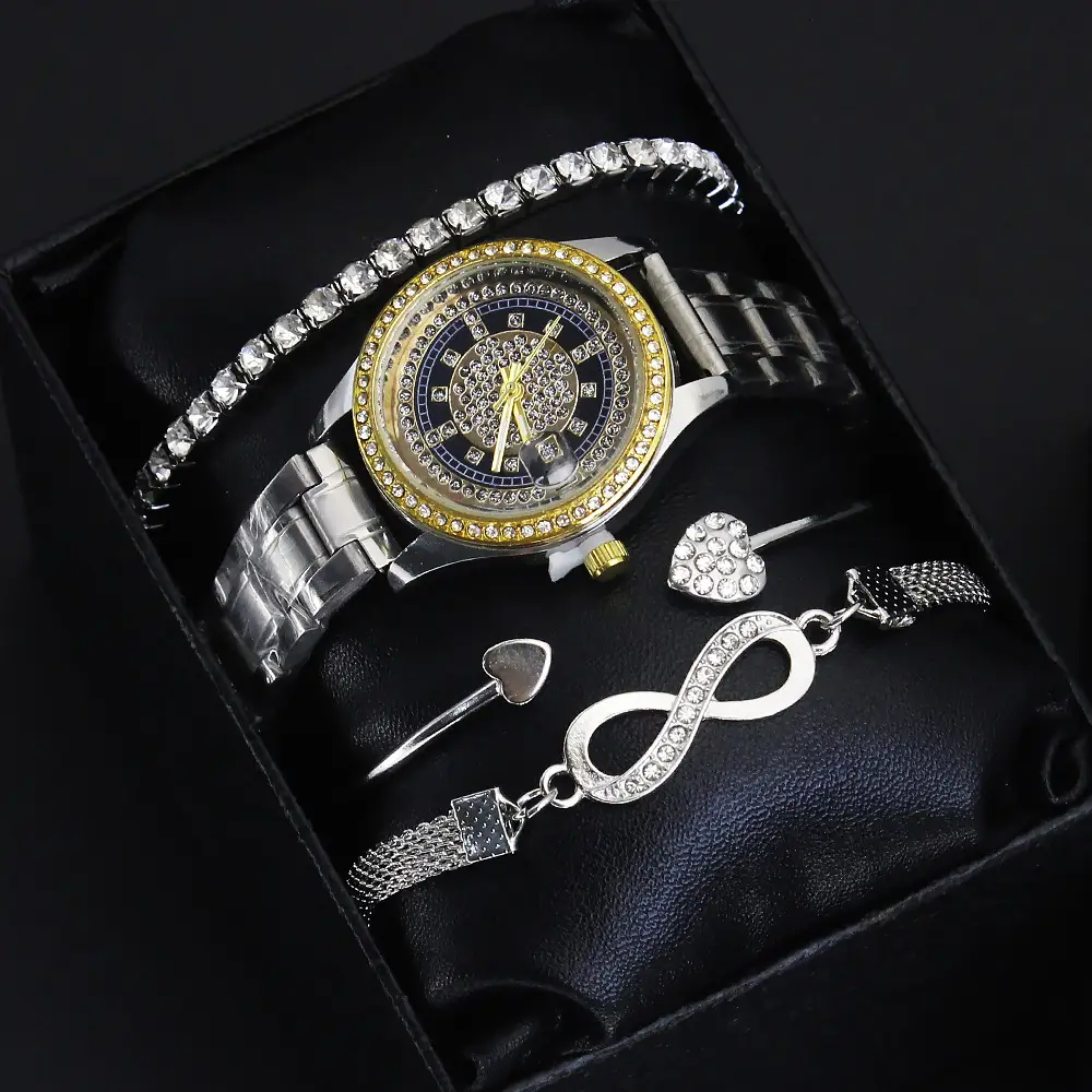 Women's Quartz Watch Set with Bracelet & Earrings — feature 5