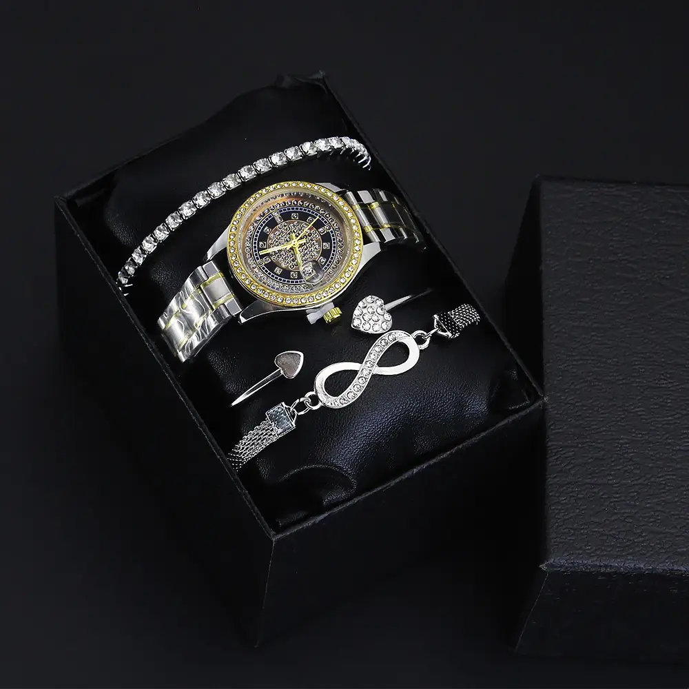 Women's Quartz Watch Set with Bracelet & Earrings — feature 9