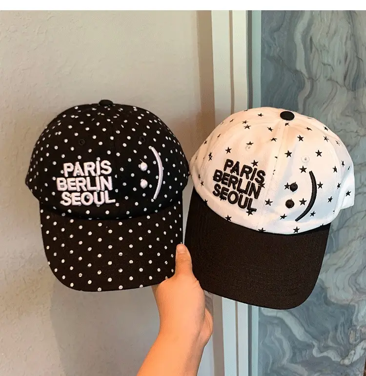 Paris Berlin Seoul Smiley Cap Women Casual Baseball Cap — feature 2