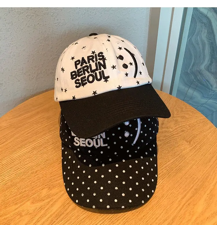 Paris Berlin Seoul Smiley Cap Women Casual Baseball Cap — feature 3