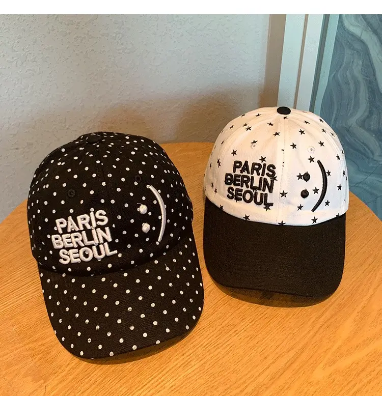 Paris Berlin Seoul Smiley Cap Women Casual Baseball Cap — feature 4