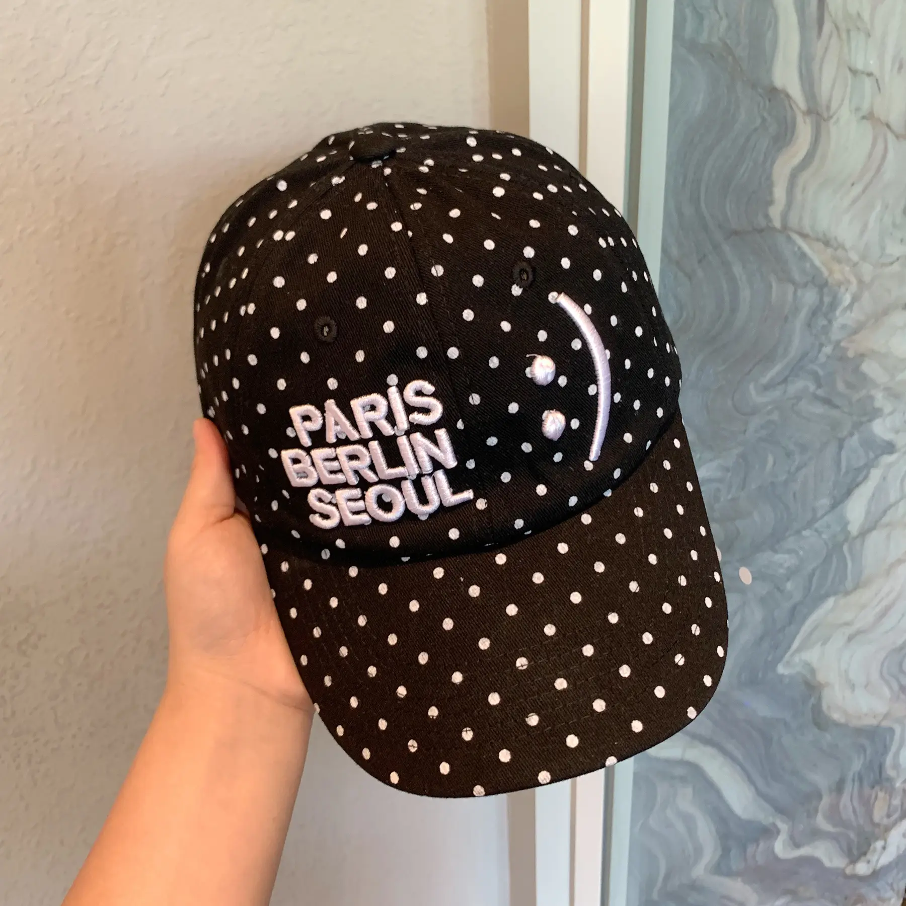 Paris Berlin Seoul Smiley Cap Women Casual Baseball Cap