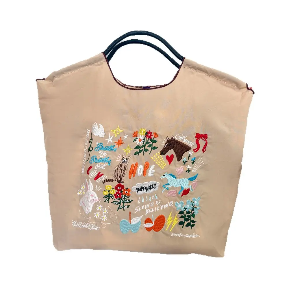 2025 Summer Embroidered Japanese Bag Blue Large Capacity - Image 11