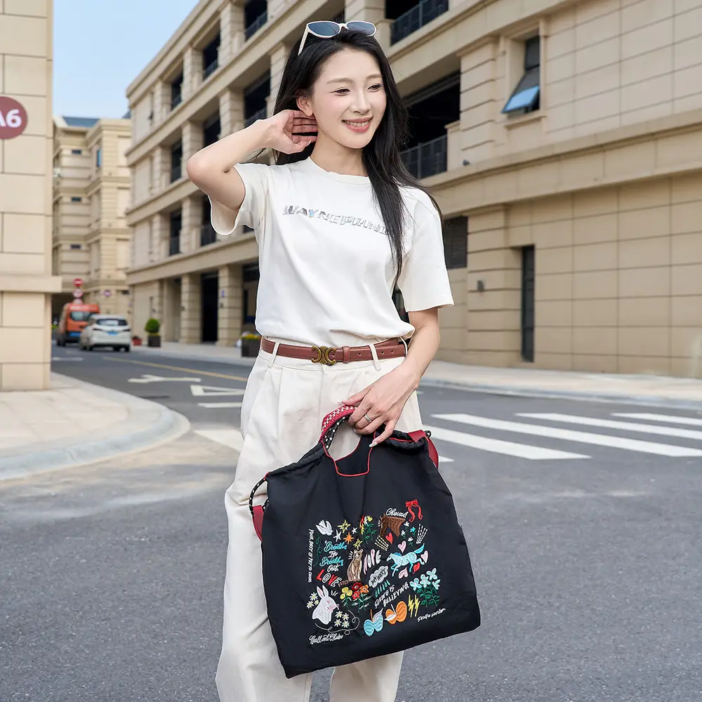 2025 Summer Embroidered Japanese Bag Blue Large Capacity — feature 2