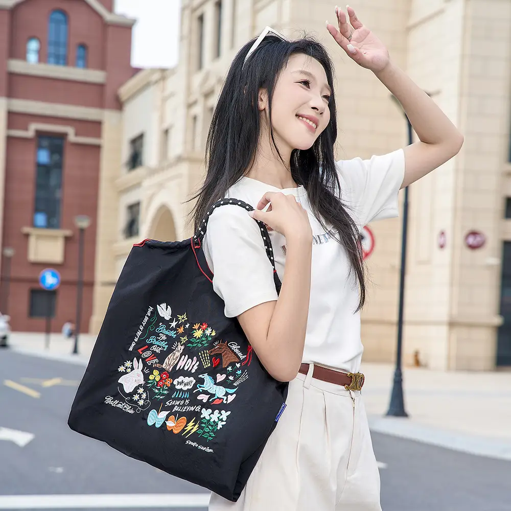 2025 Summer Embroidered Japanese Bag Blue Large Capacity — feature 7