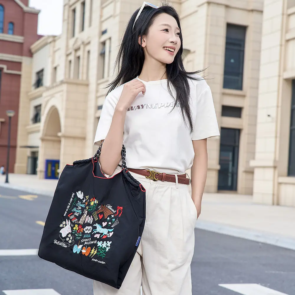 2025 Summer Embroidered Japanese Bag Blue Large Capacity — feature 8