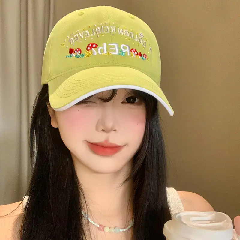 Korean Style Floral Embroidered Baseball Cap for Women - Image 8