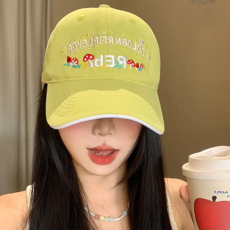 Korean Style Floral Embroidered Baseball Cap for Women - Image 9