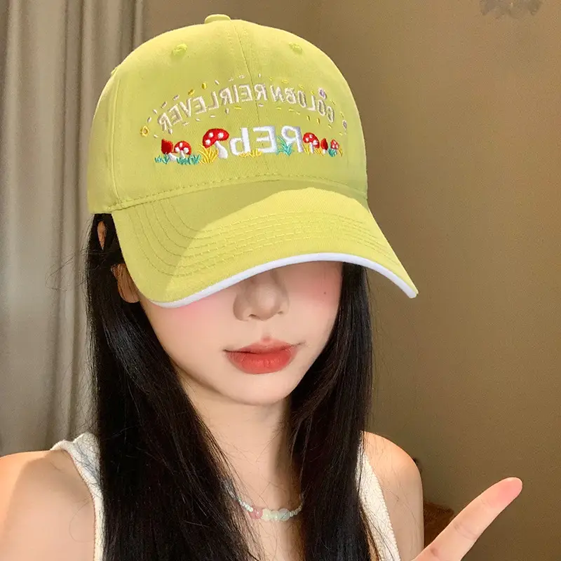 Korean Style Floral Embroidered Baseball Cap for Women - Image 10
