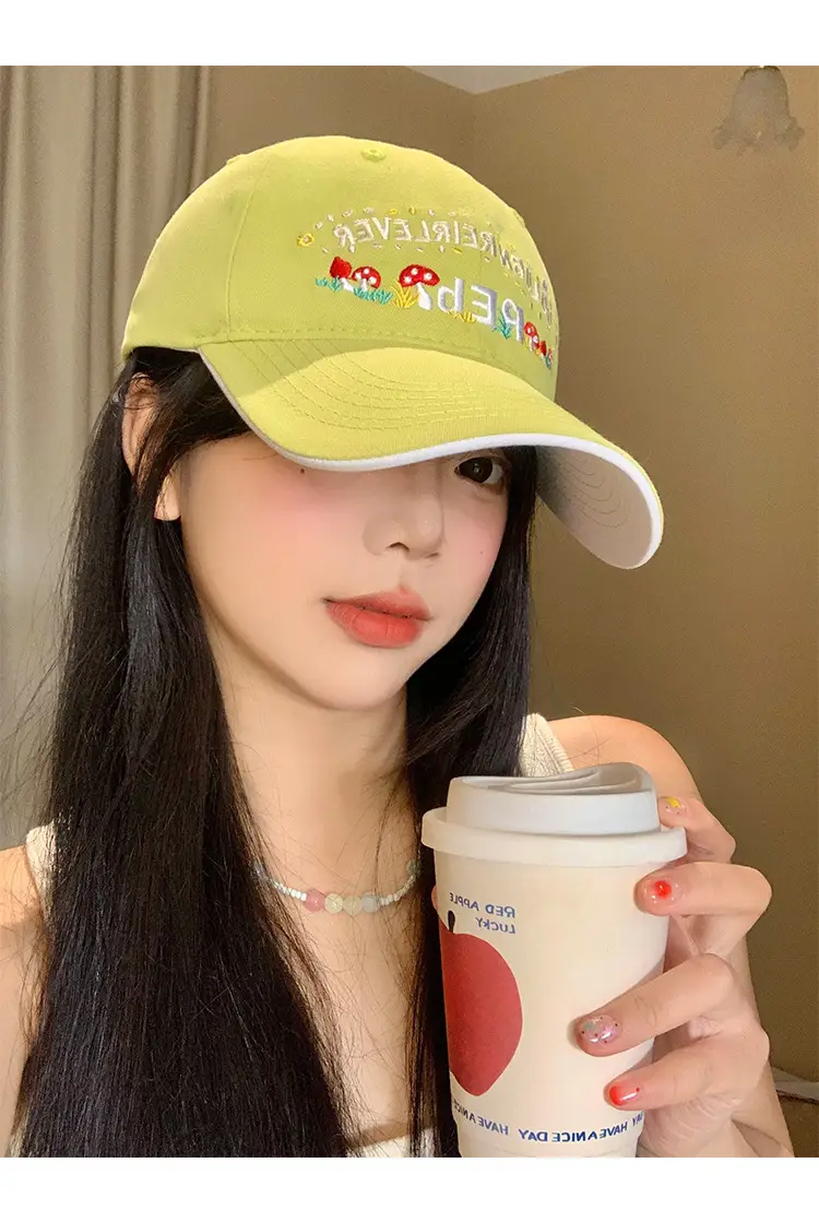 Korean Style Floral Embroidered Baseball Cap for Women — feature 6