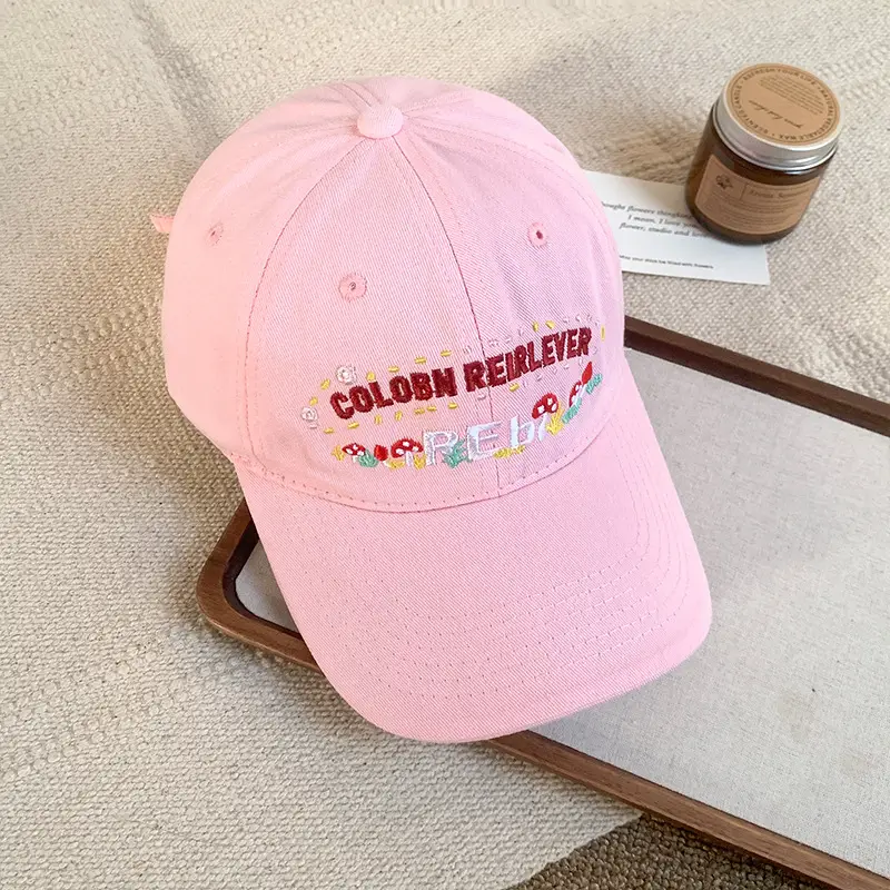 Korean Style Floral Embroidered Baseball Cap for Women - Image 4