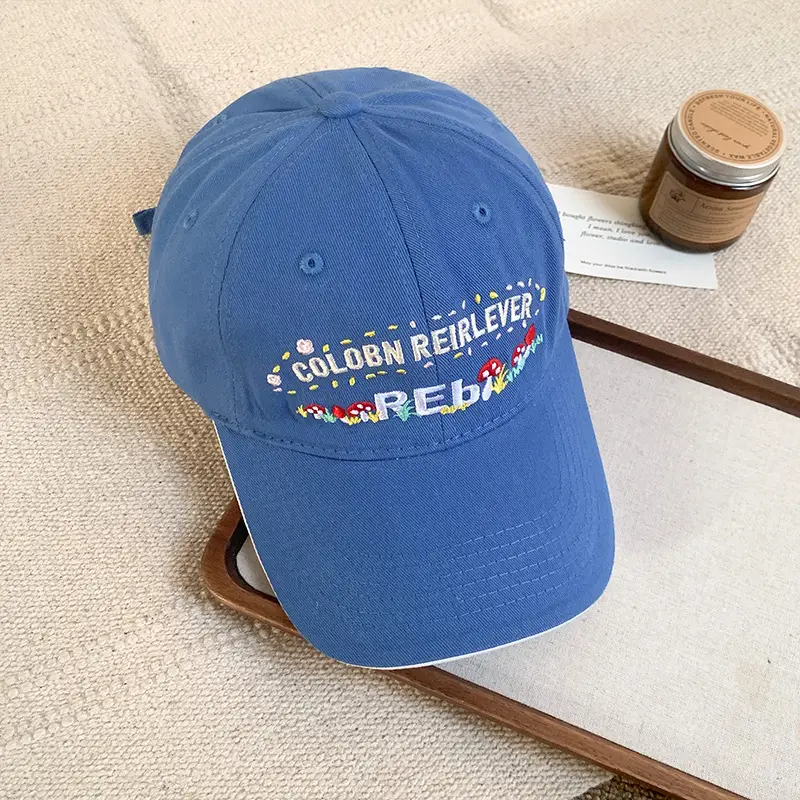 Korean Style Floral Embroidered Baseball Cap for Women - Image 5