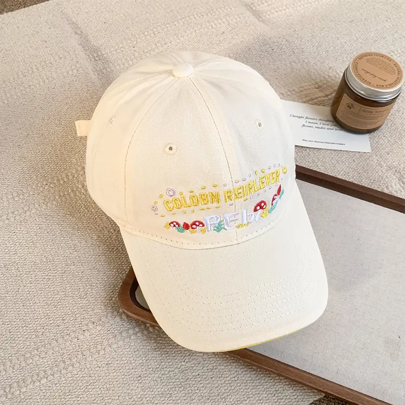 Korean Style Floral Embroidered Baseball Cap for Women - Image 6