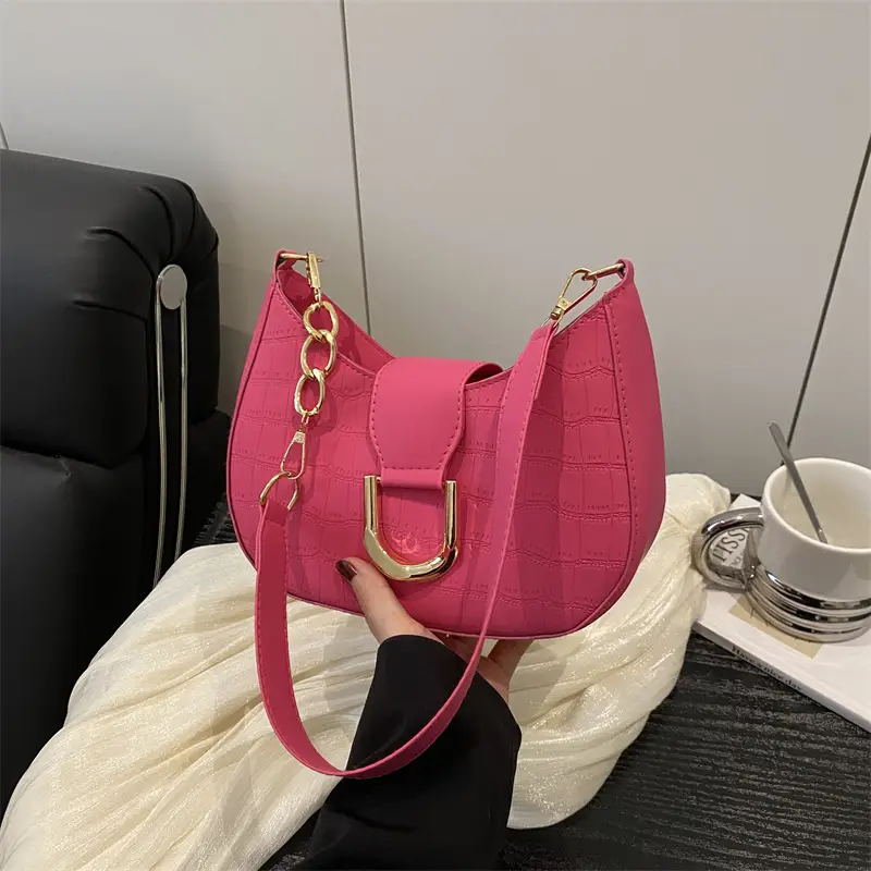 Pink Textured Shoulder Bag for Women — feature 17