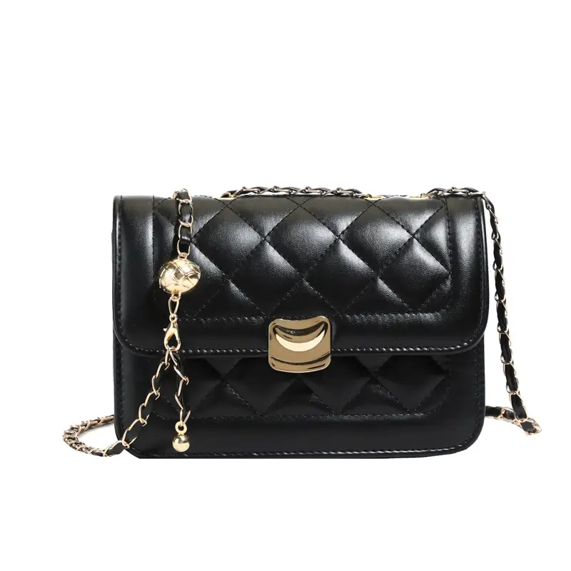 White Quilted Chain Crossbody Bag for Women