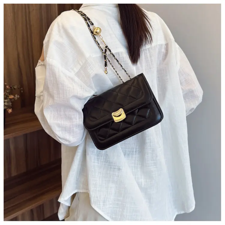 White Quilted Chain Crossbody Bag for Women — feature 12