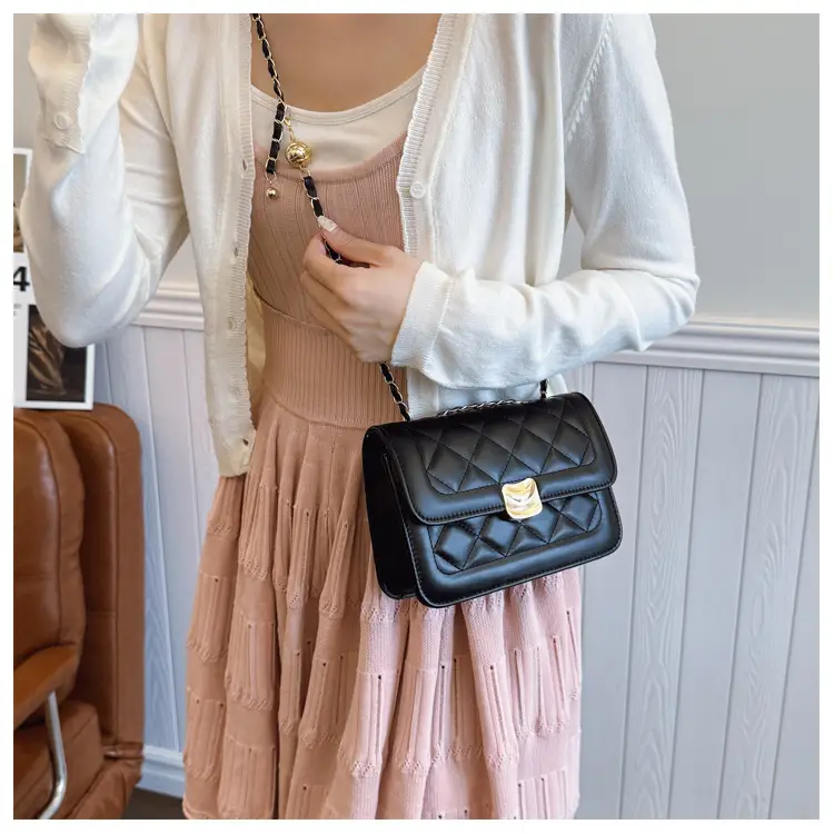 White Quilted Chain Crossbody Bag for Women — feature 14