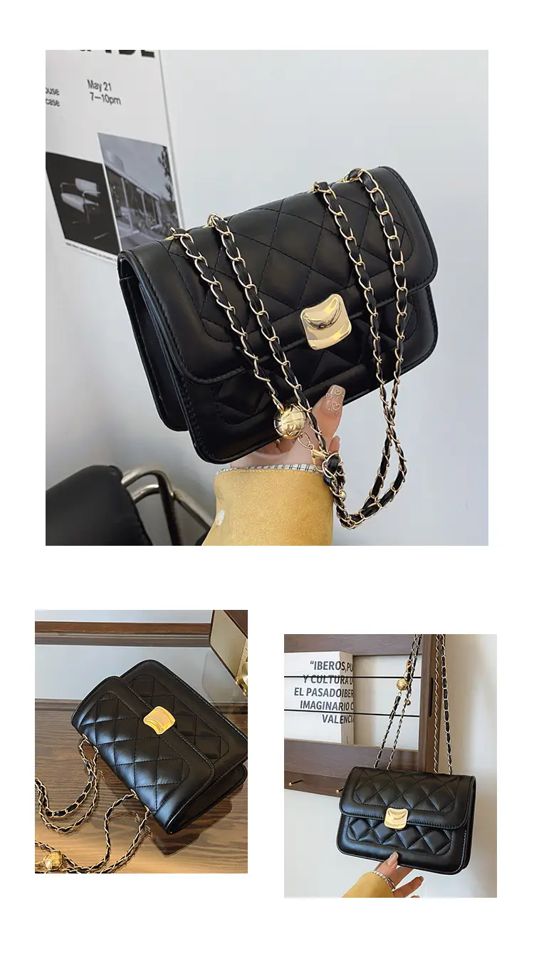 White Quilted Chain Crossbody Bag for Women — feature 21